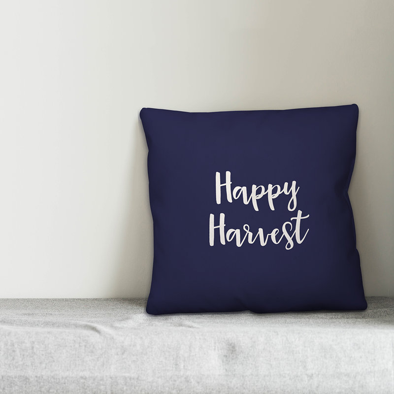 Reversible Throw Pillow, Navy, Throw Pillow