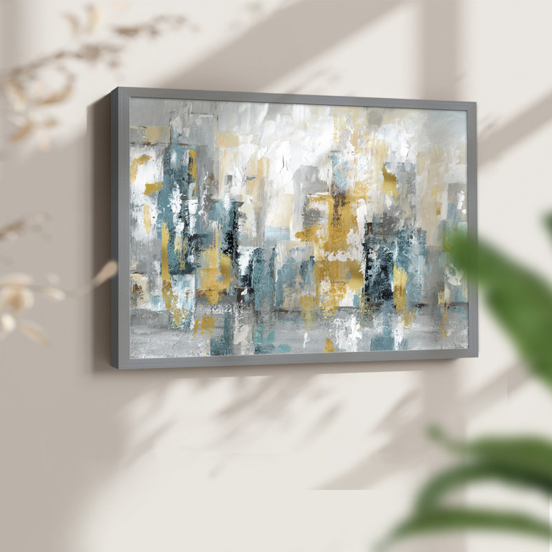 City Views II -Framed Print - Restickable, Gray, 22" H x 28" W