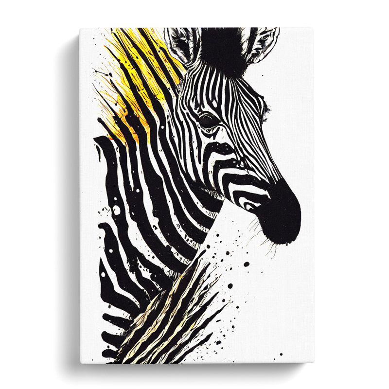 Eccentric Zebra - Wrapped Canvas, 76cm H x 50cm W