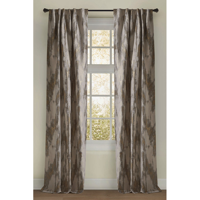 Whitney Room Darkening Curtain, 50" W x 118" L, Metal