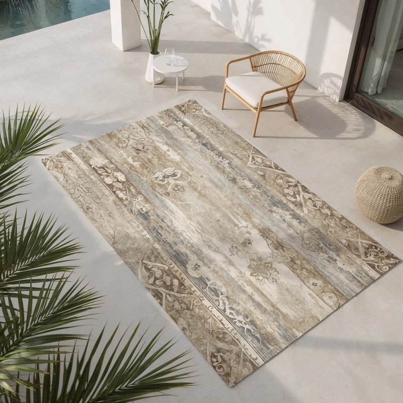 Tapis intérieur et extérieur Silken Sands, Rectangle 1 pi 6 po x 2 pi 6 po