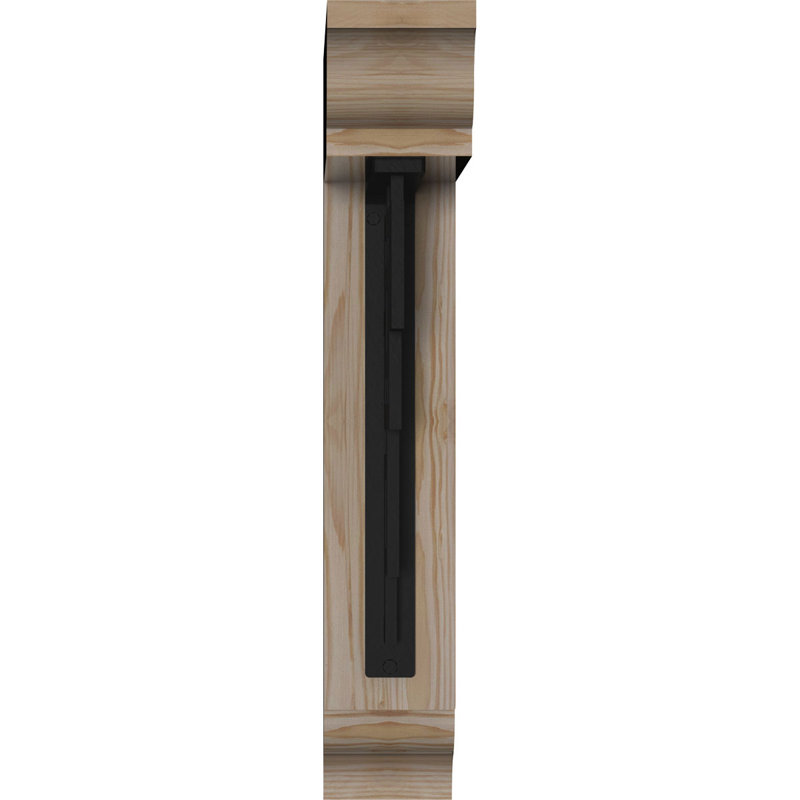 Support de fer simple 4 "Eris, H 23 po x P 20 po, Sapin de Douglas l 3 1/2 po x T 4 po (lisse)