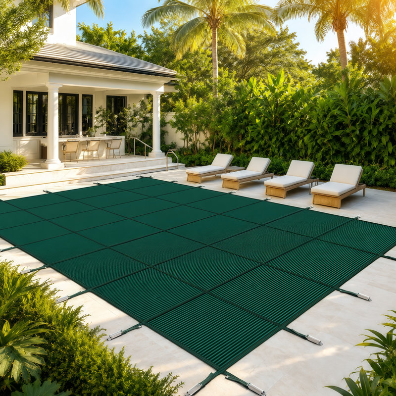 Couvercle de piscine rectangulaire Royal Shade, L 16 pi x P 32 pi, Vert