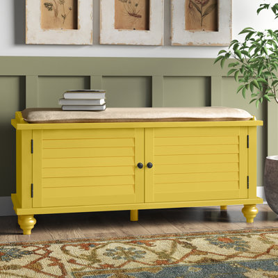 Lechner Velvet Upholstered Bench with Cabinet