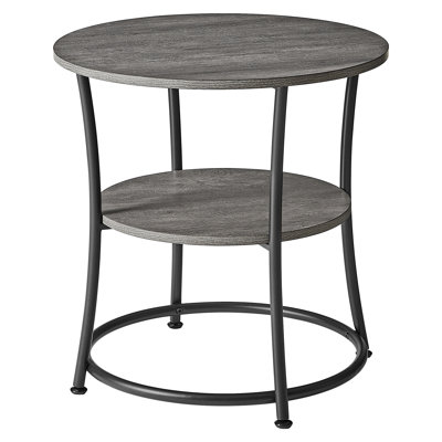 Rolande 22.1" W Round End Table with Storage Shelf 