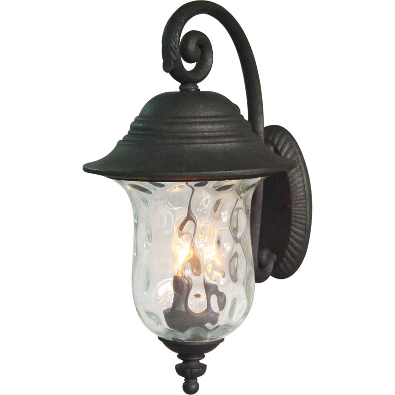 Aurora Antique Iron 23.5" Outdoor Wall Sconce with Water Glass