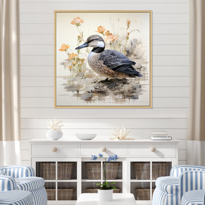 Art mural rétro «Duck by the Pond»
