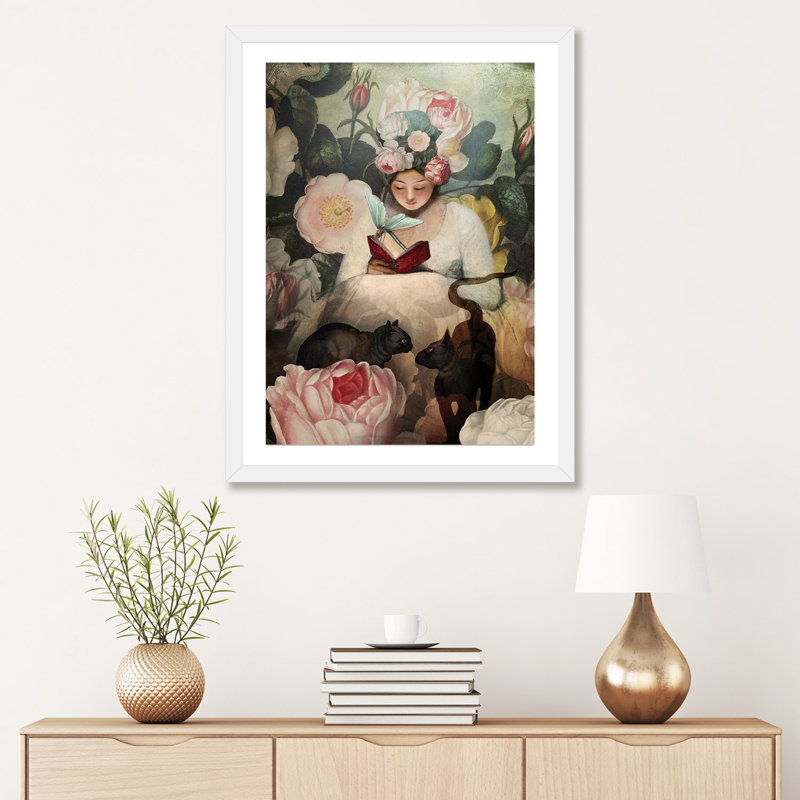 «The Reading» par Catrin Welz-Stein, impression, Papier encadré blanc, H 32 po x l 24 po x P 1 po