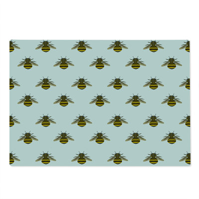 Ambesonne Bee Cutting Board Large Size Honey Maker Insect Pattern Yellow Grey