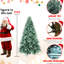 Arbre de Noël teinté bleu de 6 pi, 1390 pointes, aspect réaliste et réaliste, conception à charnières, support en métal robuste pour arbre de Noël avec branches à installation rapide, base décorative saisonnière