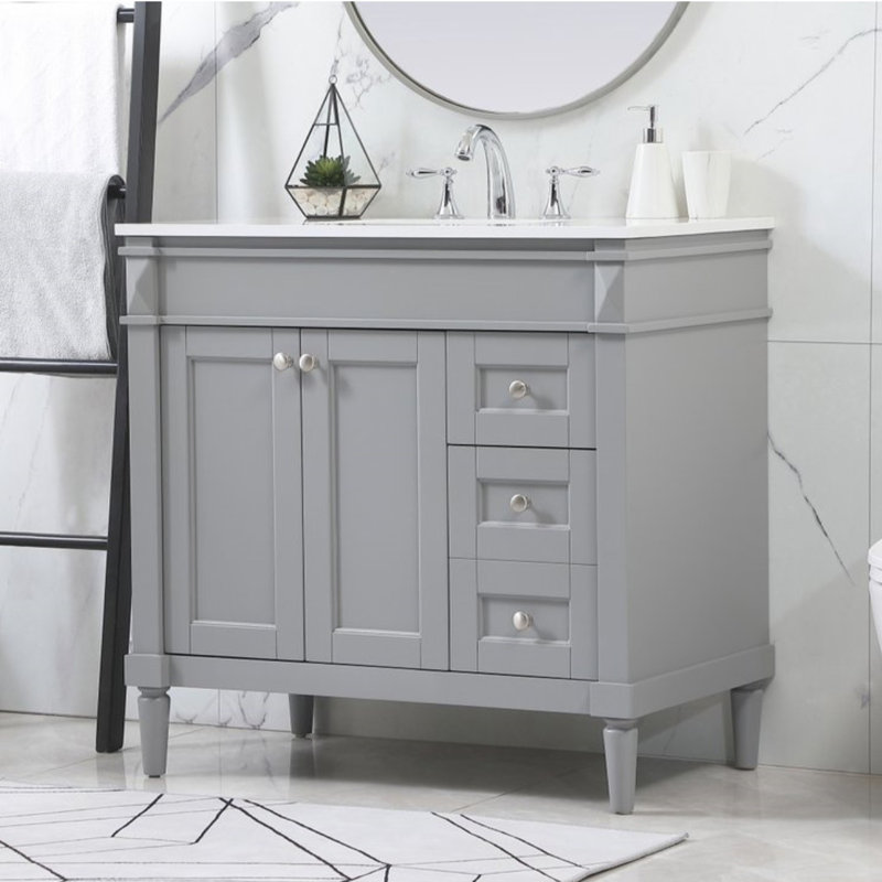 Ensemble de meuble-lavabo simple 36 po Readington, gris