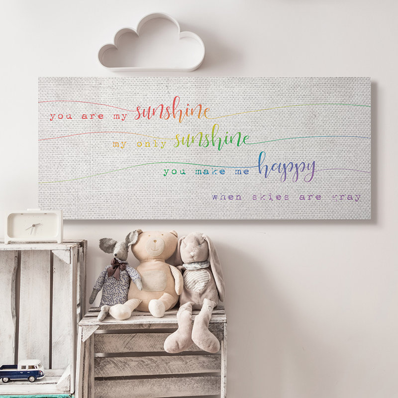 Vous êtes mon ombre arc-en-ciel, H 20 po x l 48 po x P 1,5 po, Toile tendue