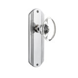 Deco Plate with Oval Clear Crystal Door Knob