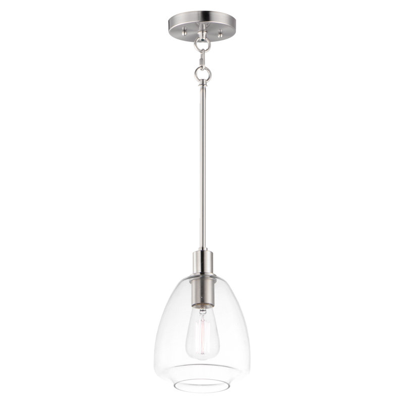 Luminaire suspendu sphérique 1 lumière Caudillo, Nickel satiné
