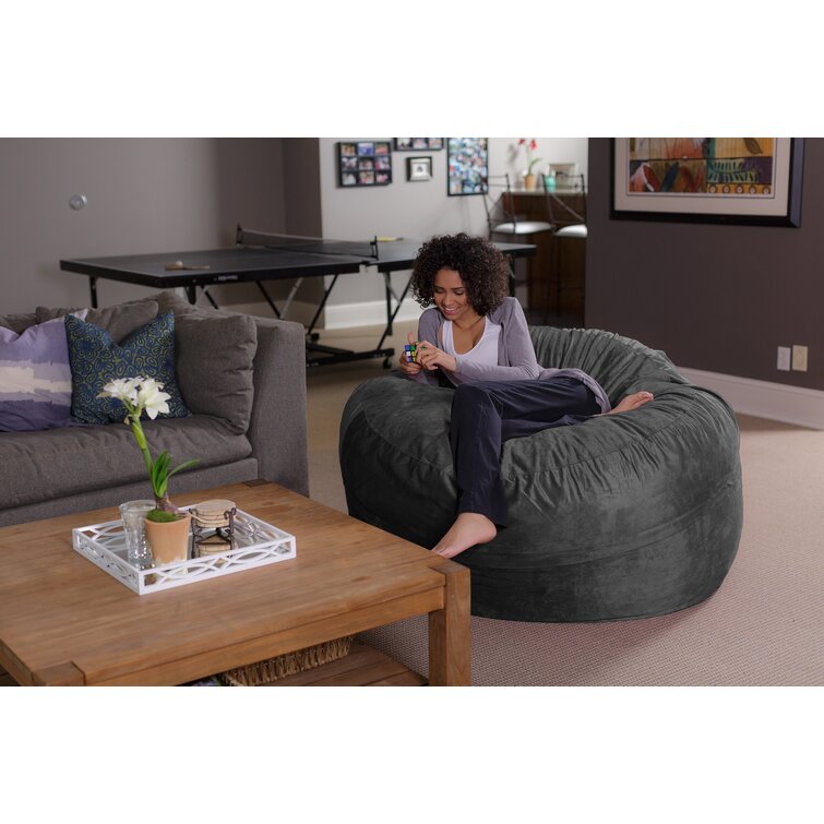 Big Joe Giant 6 Foot Foam Filled Bean Bag Sofa with Soft Removeable Cover