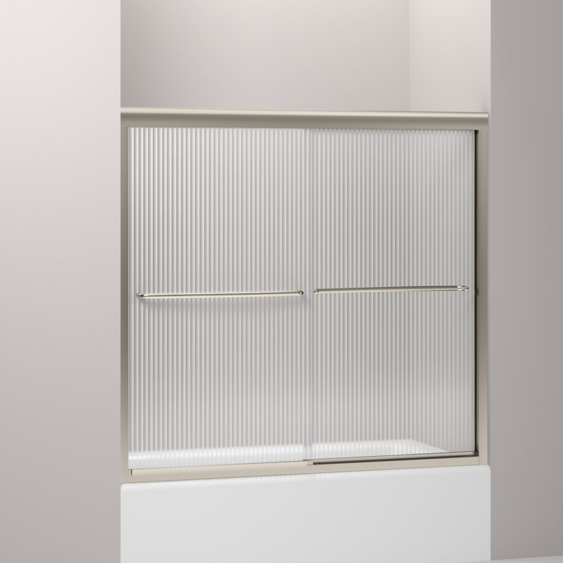 Porte de salle de bain 57" x 55,75" avec technologie cleancoat® Fluence, Nickel mat