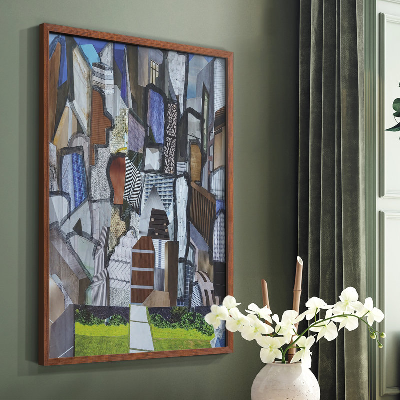 Chicago Grant Park Framed Print - Solid Wood, Brown, 10" H x 8" W