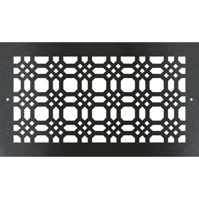 Metal Screw-in Floor Register. Duct Opening 4x12 (overall 6x14) - Gemstone Design
