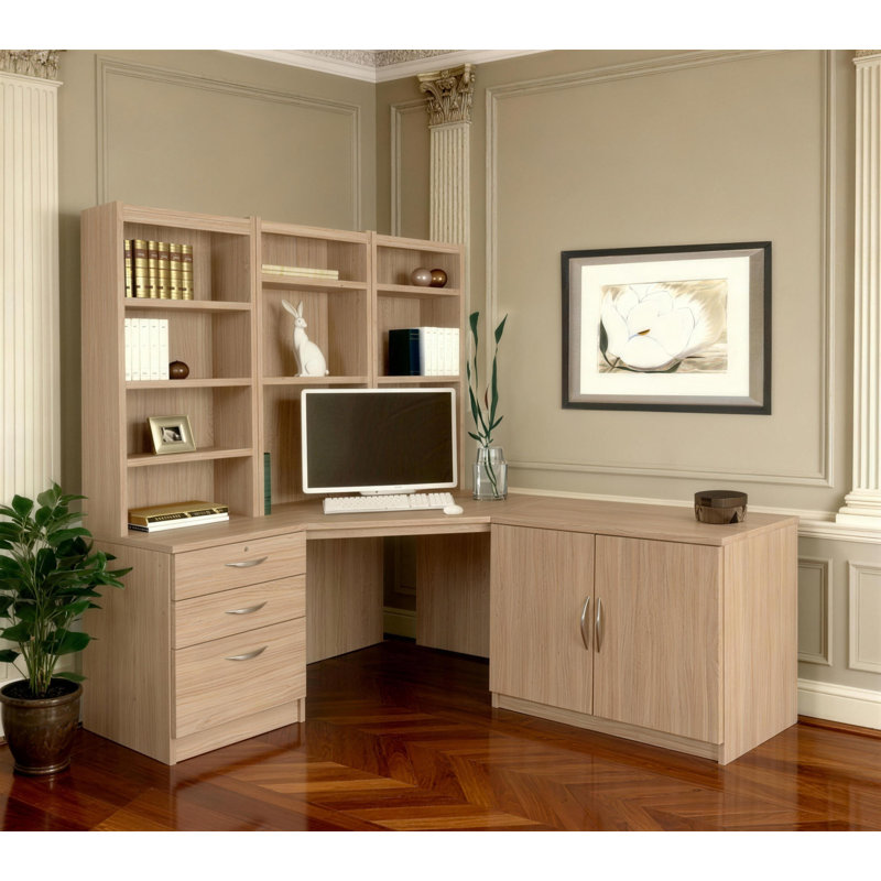 Neeley Modular Computer Desk, Oak