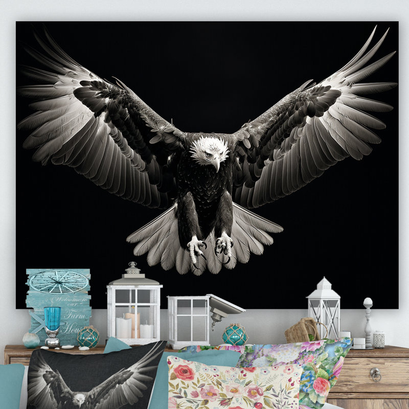 " Bold Eagle Power Hunter IV ", 30" H x 40" W x 1.5" D, Wrapped Canvas