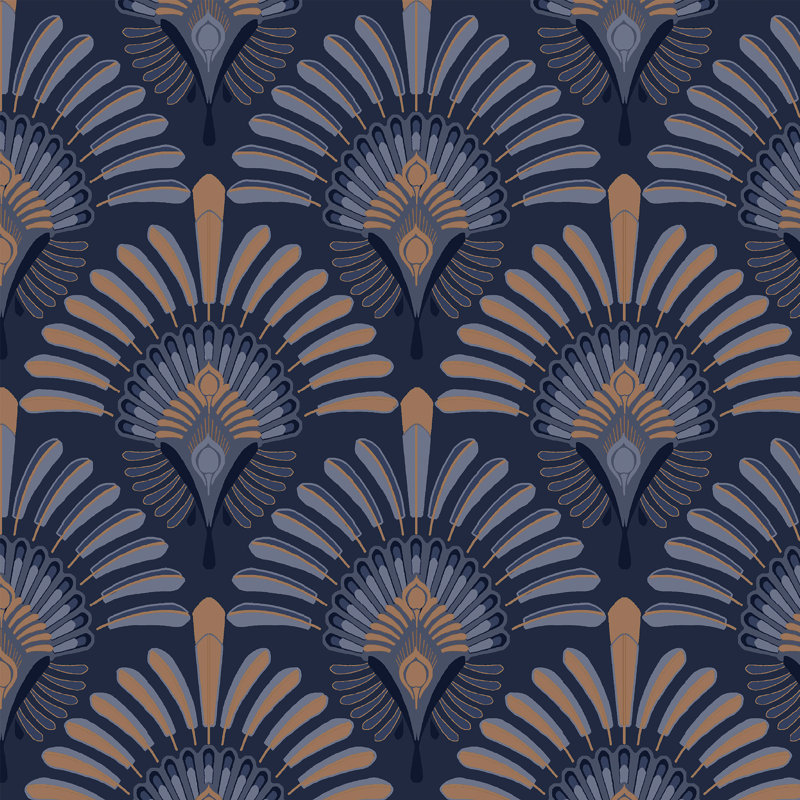 Transform Peacock Peel & Stick Wallpaper, Brown