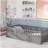 Twin Size Floor bed, integral construction with super high security barrier, door, children's floor bed frame, Montessori wooden children's floor bed, Grey-68676009-68676008