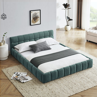 Upholstered Bed Frame with Thick Fabric