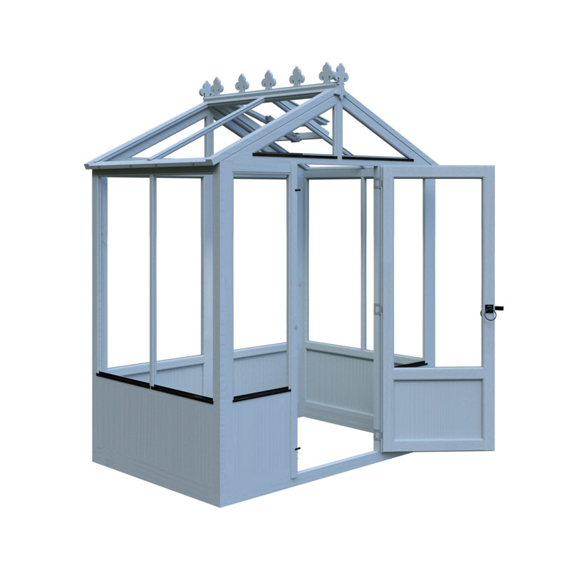 Holkham Wooden 4 ft x 6 ft Greenhouse, Blue