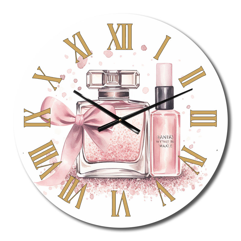 Horloge murale en métal rose, Petit