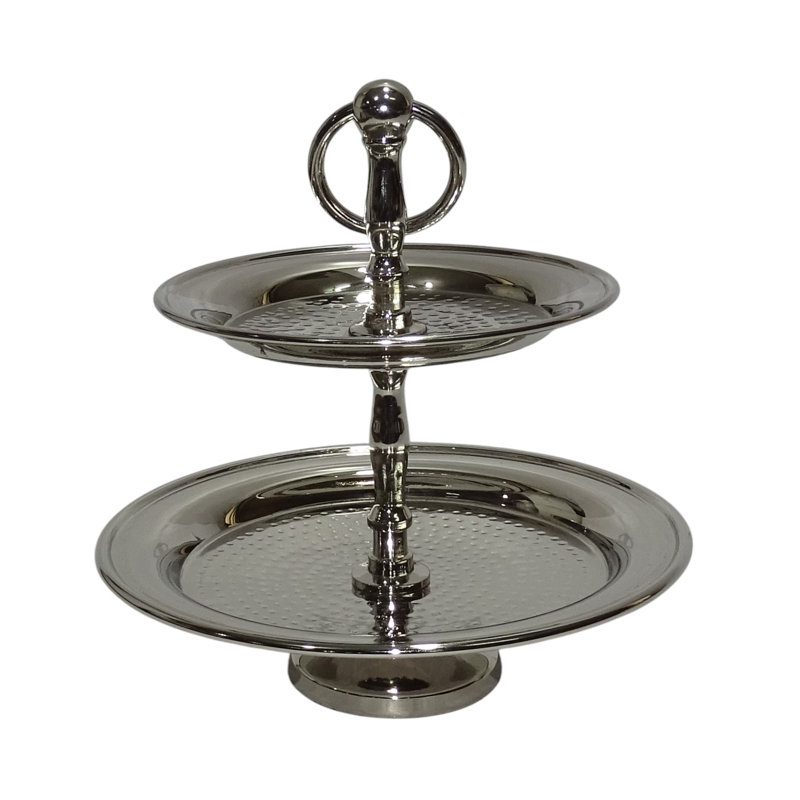 2-Tier Hammered Cake Stand