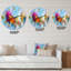 Mauve jaune et bleu abstrait fleur compostion II - horloge murale de ferme-59913893