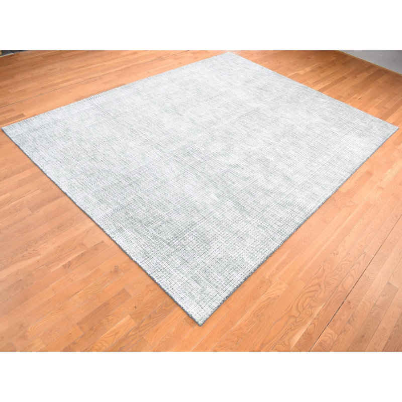 Tapis vert en laine et art tissé à la main 9 pi 1 po x 12 pi 1 po 330C084F84EE4015B1EA9D1BA9C8B864