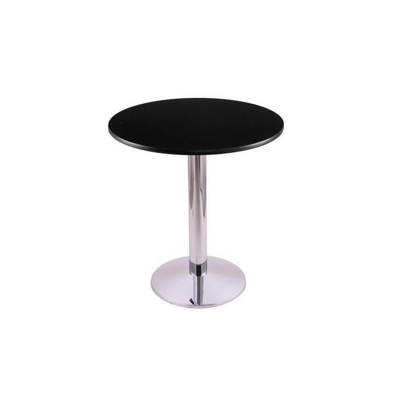 30" Tall Pedestal Dining Table, 30" H x 24" L x 24" W, Chrome