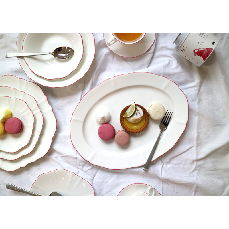 Amelie Bone China Dining Bowl, Roseate/White