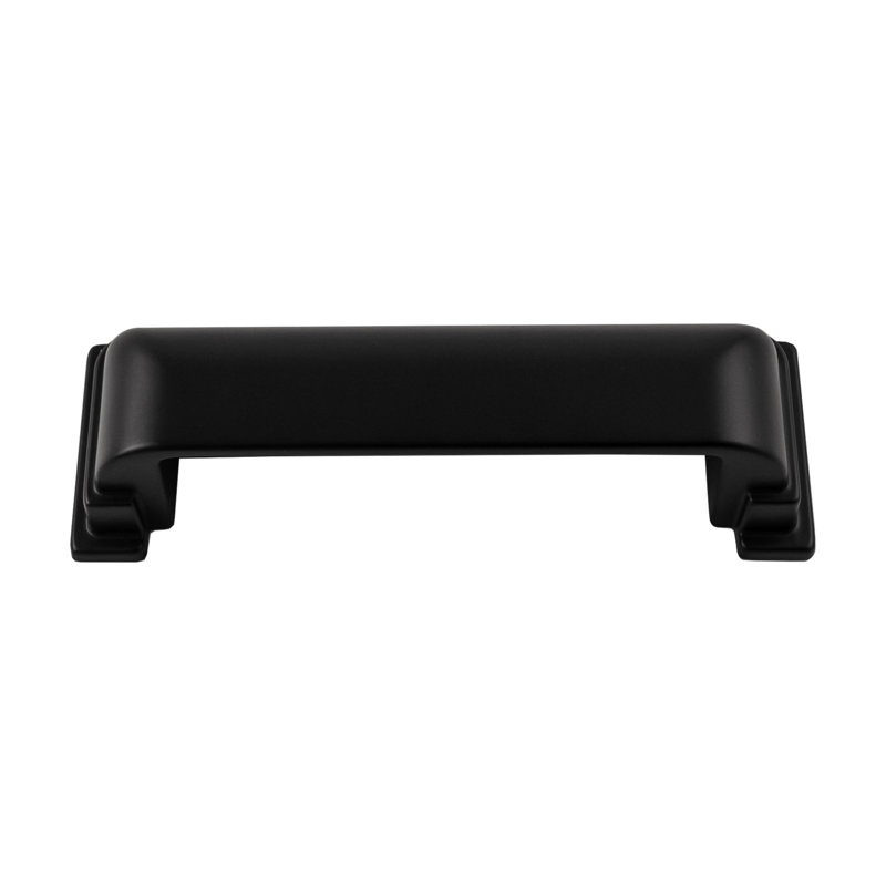 Brighton Collection Cup Pull - 3-3/4" Center to Center Cabinet Pull - Farmhouse Hardware for Drawers & Cabinets, Matte Black