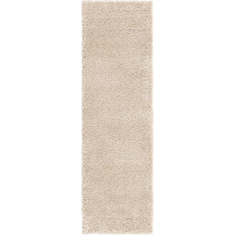 Tapis à poils longs avoine, Tapis de couloir 2 pi x 6 pi 7 po