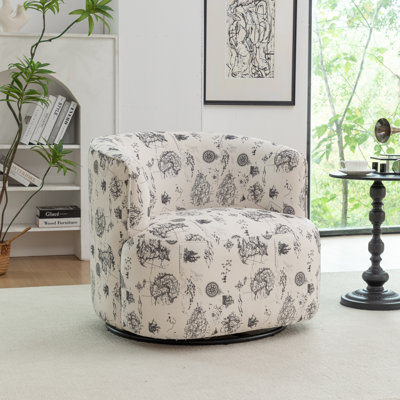 Fauteuil demi-tonneau pivotant rembourré Bryonie
