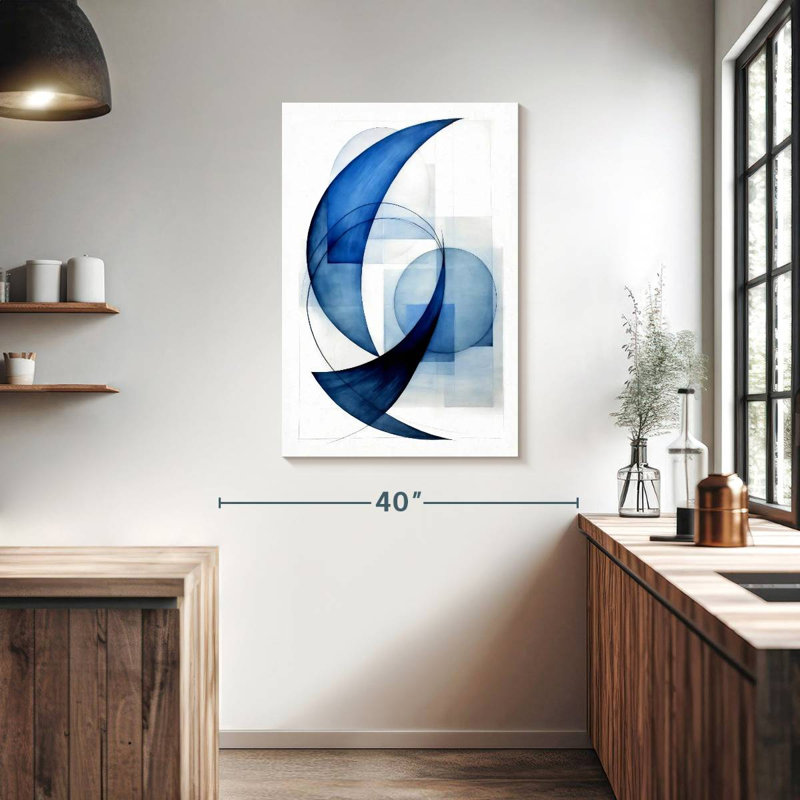 Avery Dynamic Blue Circles II, 39" H x 26" W