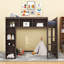 Lit mezzanine avec armoires de rangement et tablettes-1590317754