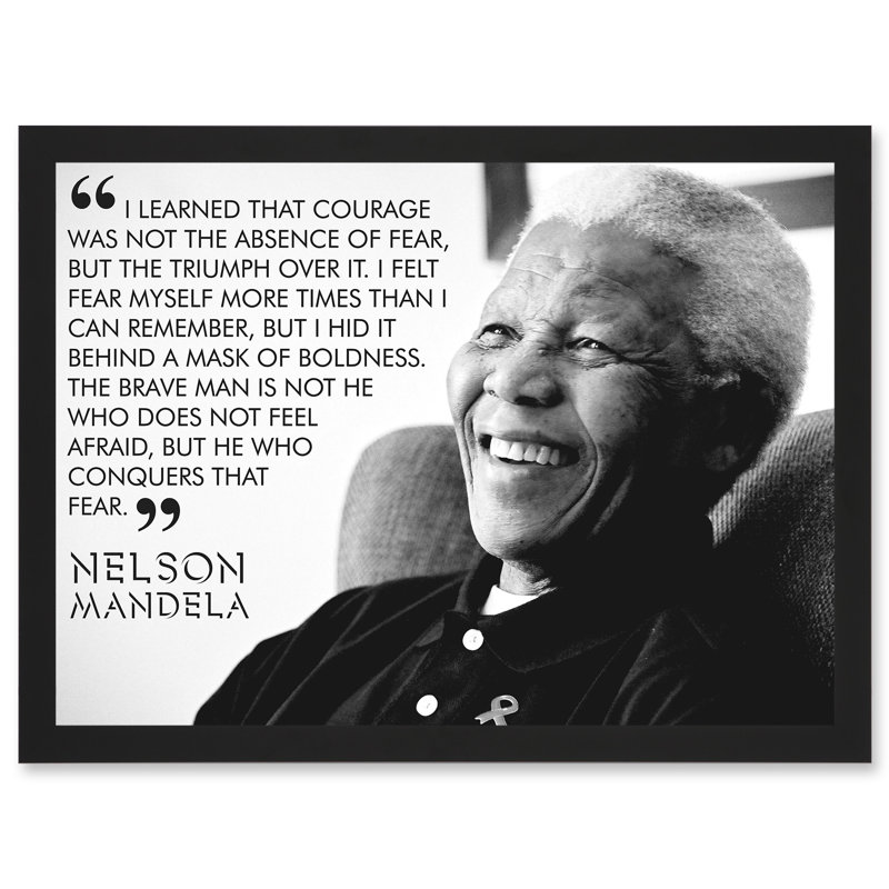 Nelson Mandela Quote I Learned That Courage - Single Picture Frame Painting