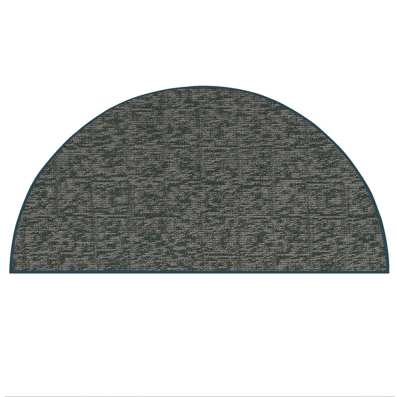 Tapis décoratif Elemental - imprimé géométrique vert patiné, Demi-cercle 5 pi 6 po x 11 pi