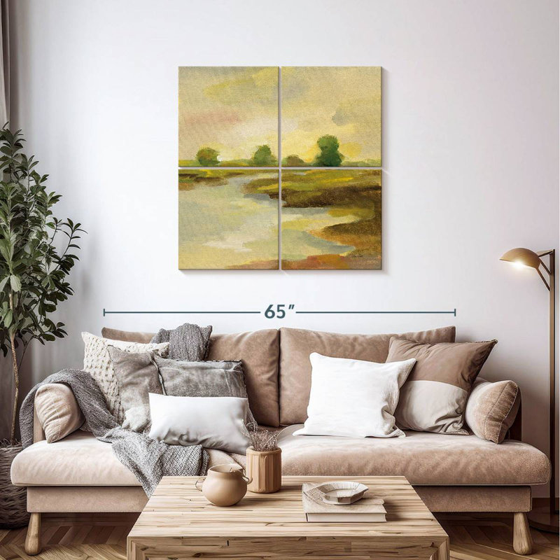 Avery Chartreuse Fields I, 38" H x 38" W