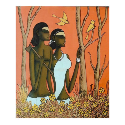 Tribal Life - An Evening | Acrylic Colors On Canvas | By Kirtiraj Mhatre