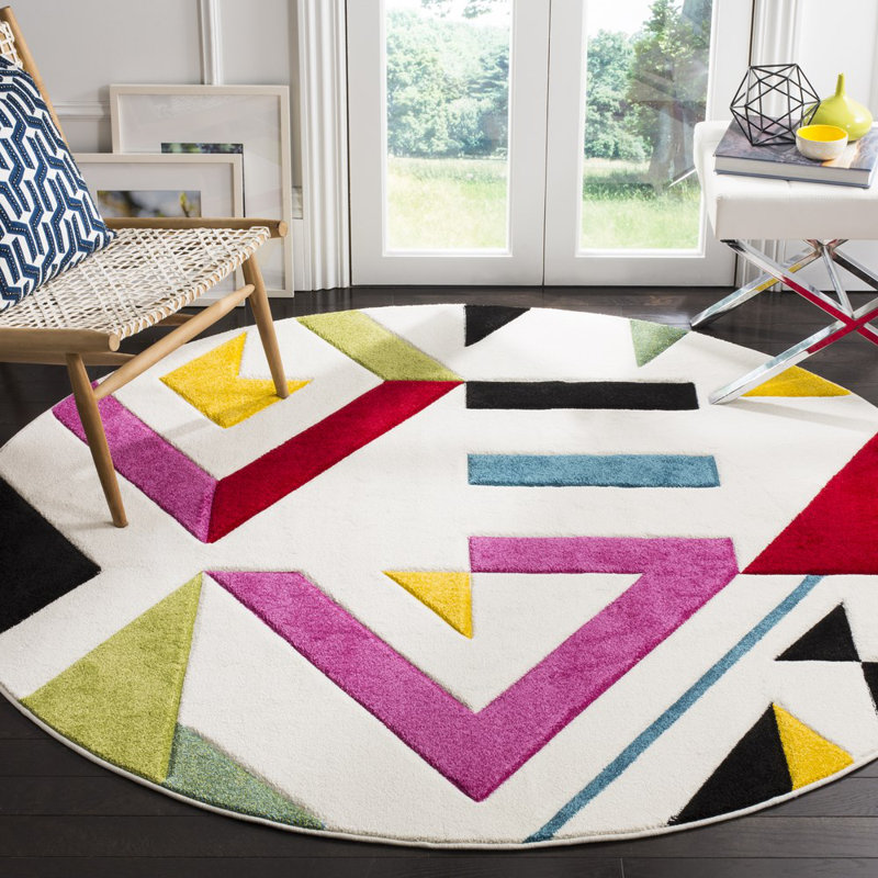 Tapis géométrique Severs Performance, Rond 6 pi 7 po