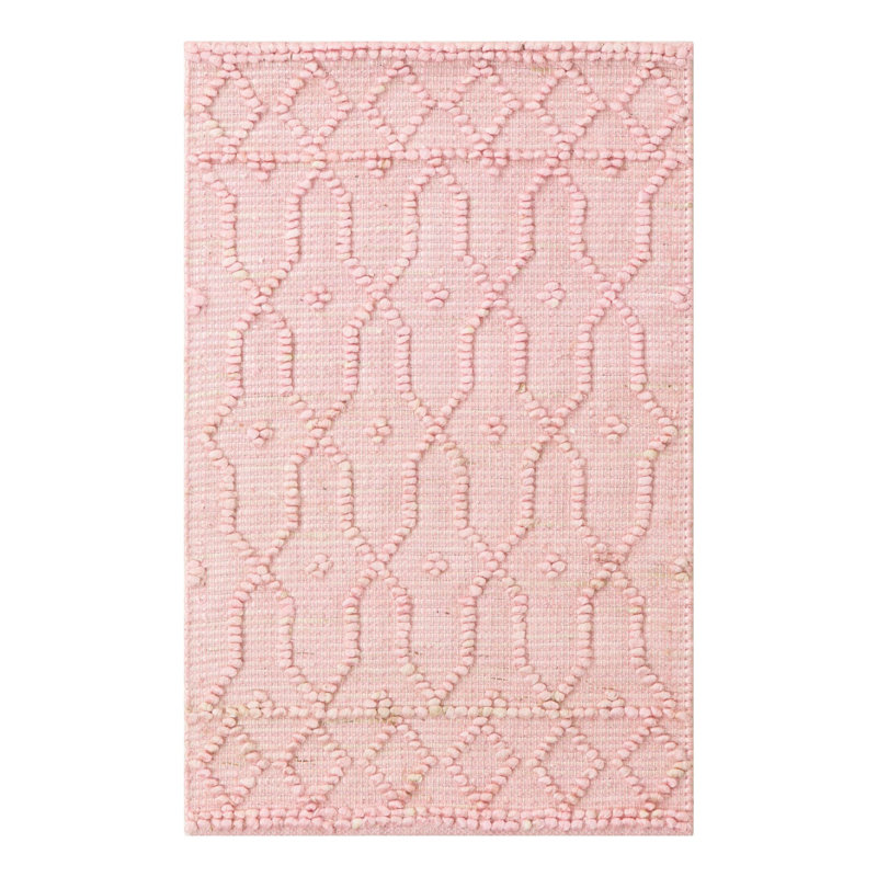 Tapis rose en jute / sisal tissé à la main Michailas, Rectangle 2 pi 2 po x 3 pi 1 po