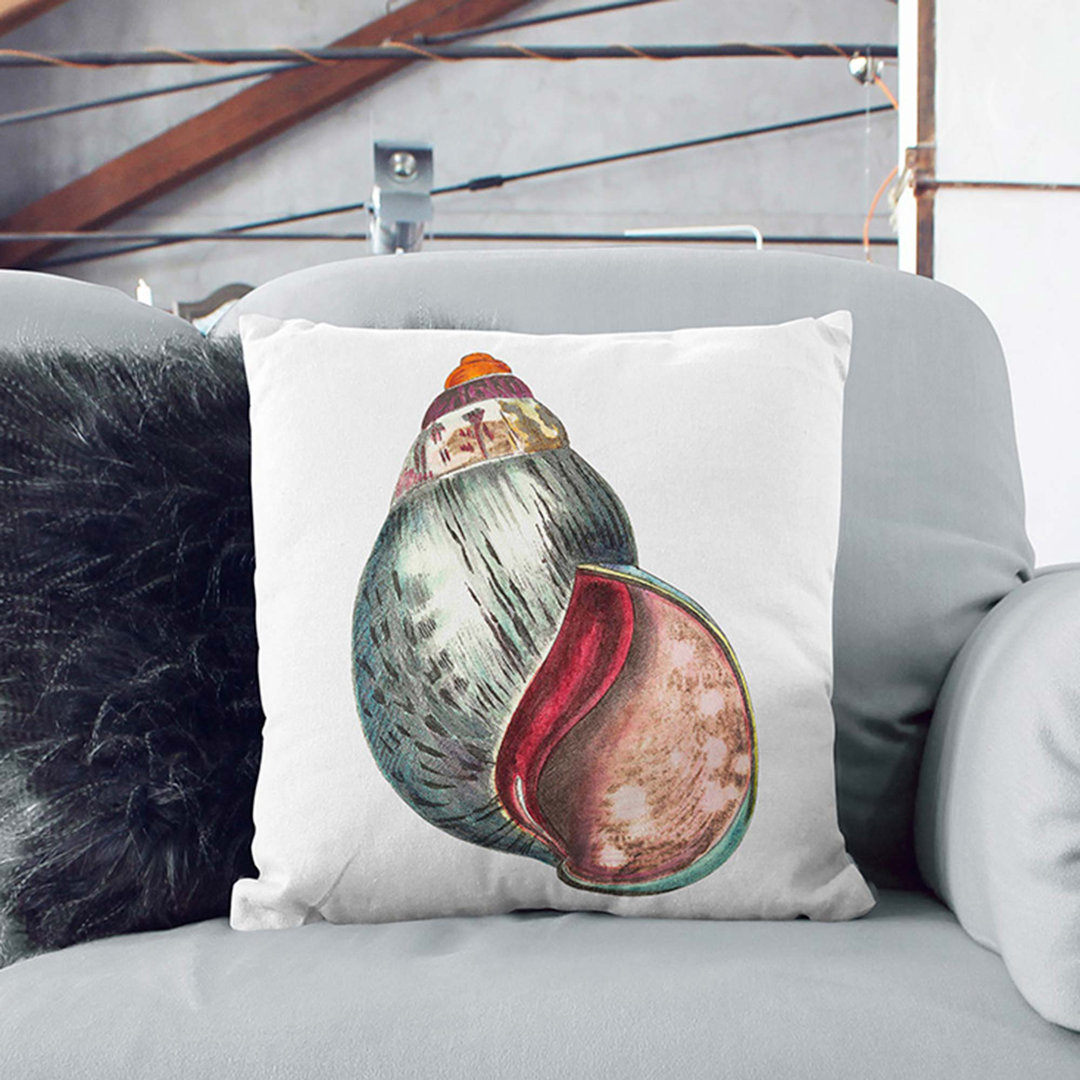 Colourful Seashell by George Shaw Cushion with Filling