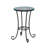 Patio Side Table With Shelf,Blue+Black