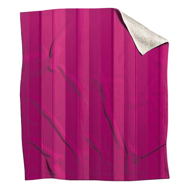 Couvertures roses à rayures en bois, L 60 po x H 80 po