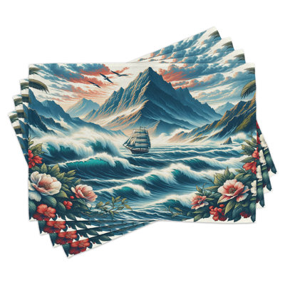 Ensemble de 4 napperons nautiques Ambesonne