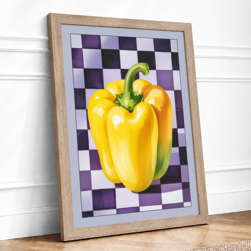 Bell Pepper Study Modern - Framed Print, A2 - 59.4 x 42.0 cm, Oak
